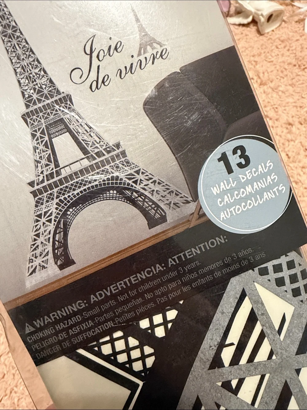 Paris RoomMates Wall Decals Peel Position And Smooth Eiffel Tower Postmark